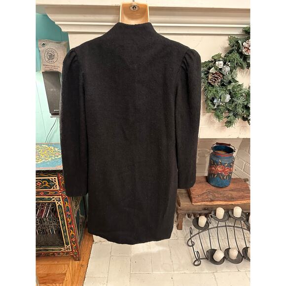 RARE VINTAGE 70's AUSTIN-ZUUR HALSTON BLACK WOOL COAT - Picture 3 of 5